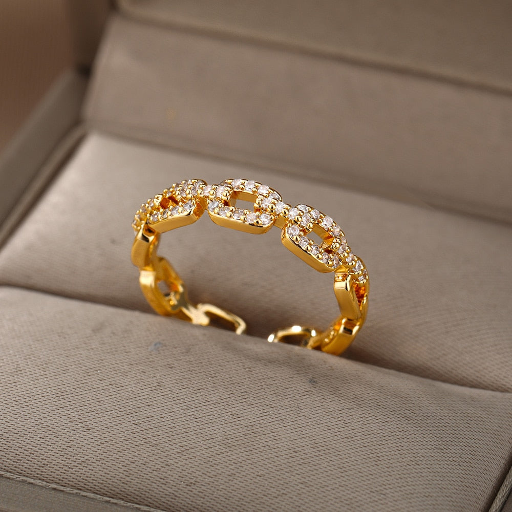 Classic Twist Chain Rings For Women