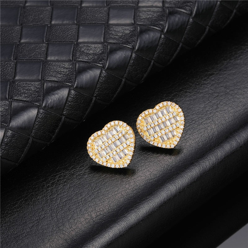 Heart Shape Cubic Copper Earrings