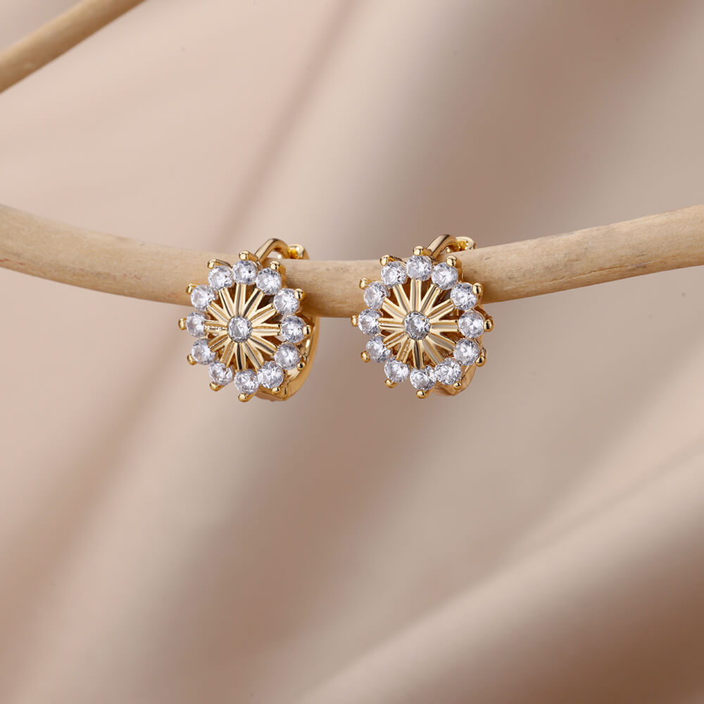 Heart Zircon Hoop Earrings for Women