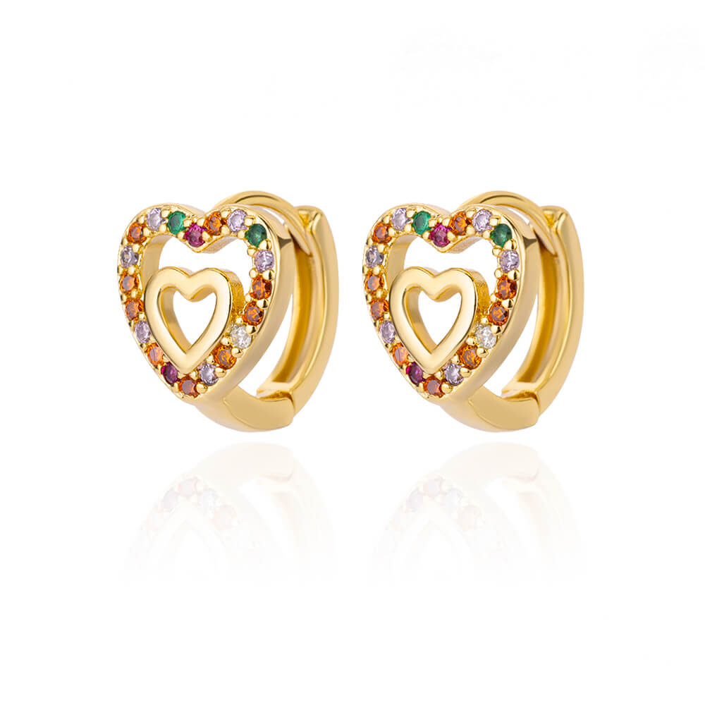Vintage Gold Heart Earrings For Women