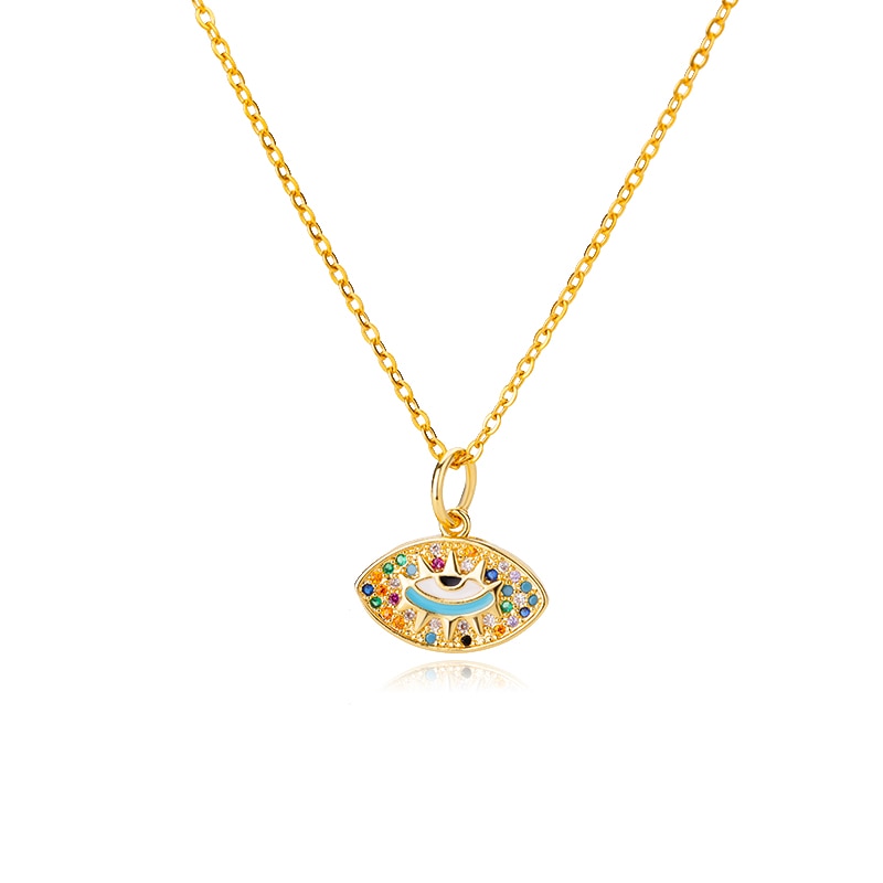 Zircon Evil Eye Pendant Necklace For Women