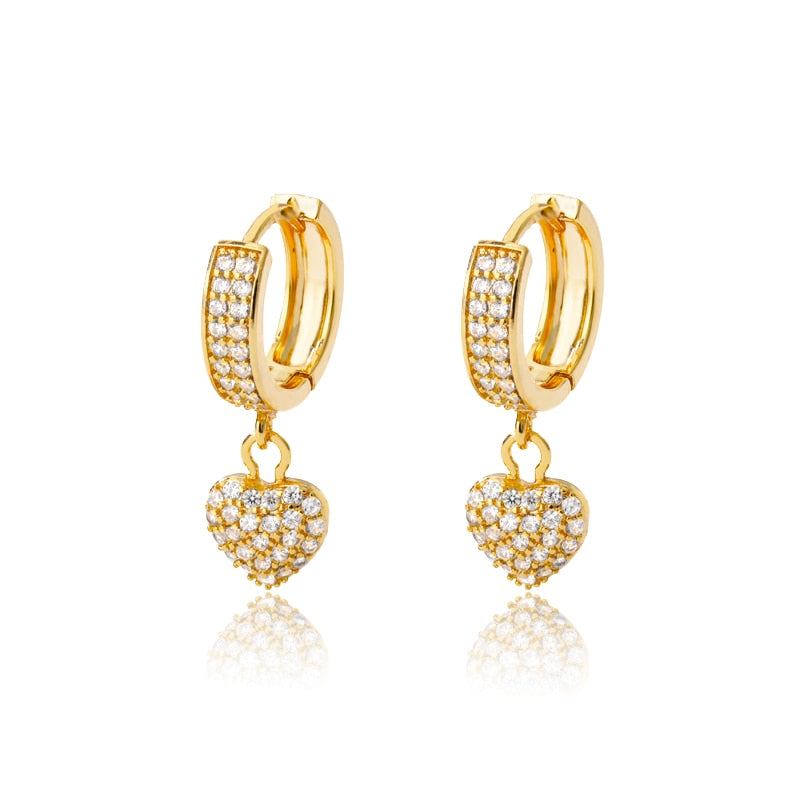 Vintage Gold Heart Earrings For Women