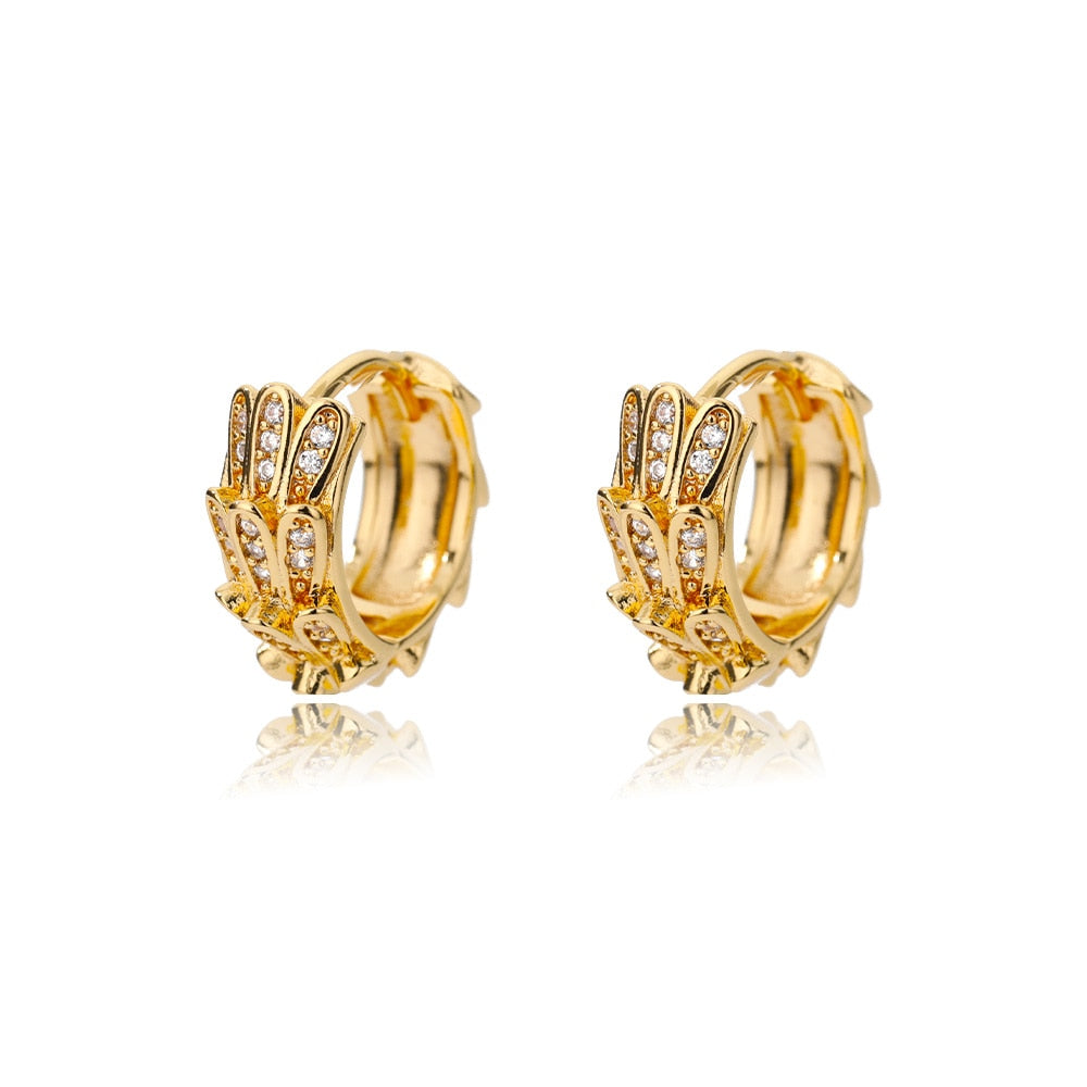 Zircon Round Stud Earrings For Women