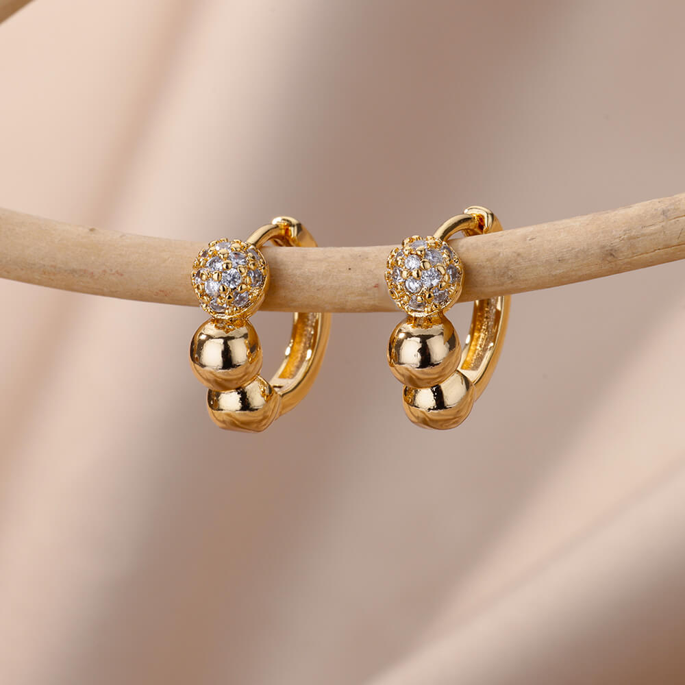 Heart Zircon Hoop Earrings for Women