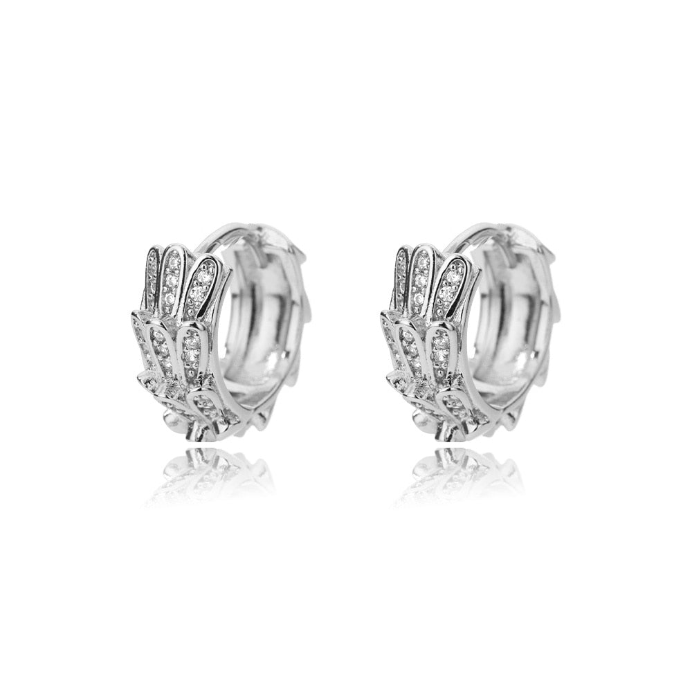 Zircon Round Stud Earrings For Women