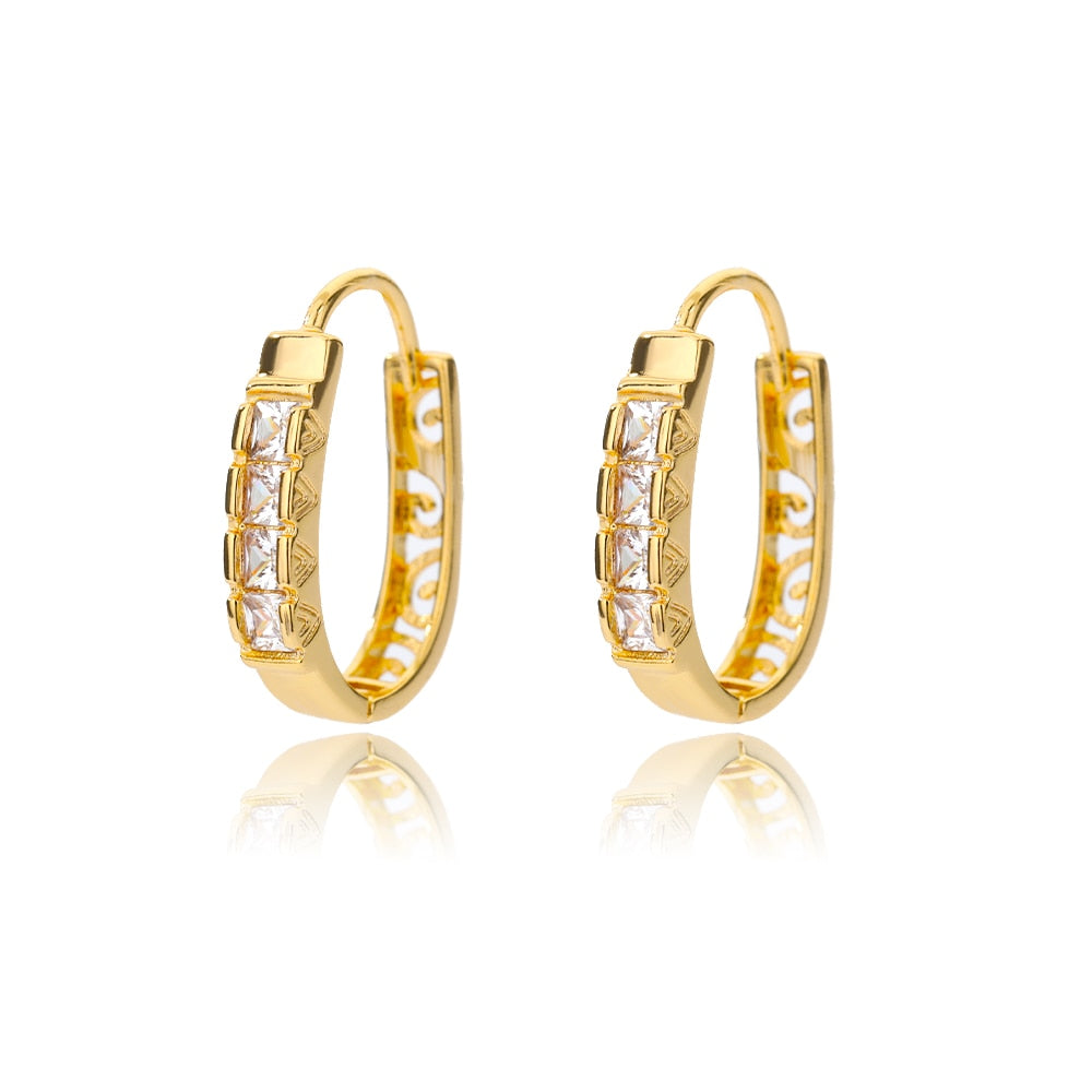 Square Circle Hoop Earrings For Women