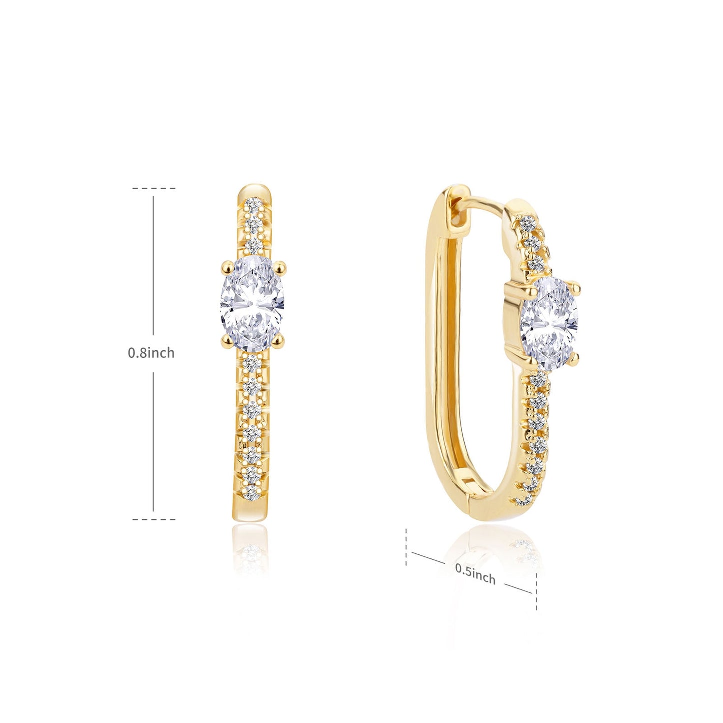 Square Circle Hoop Earrings For Women