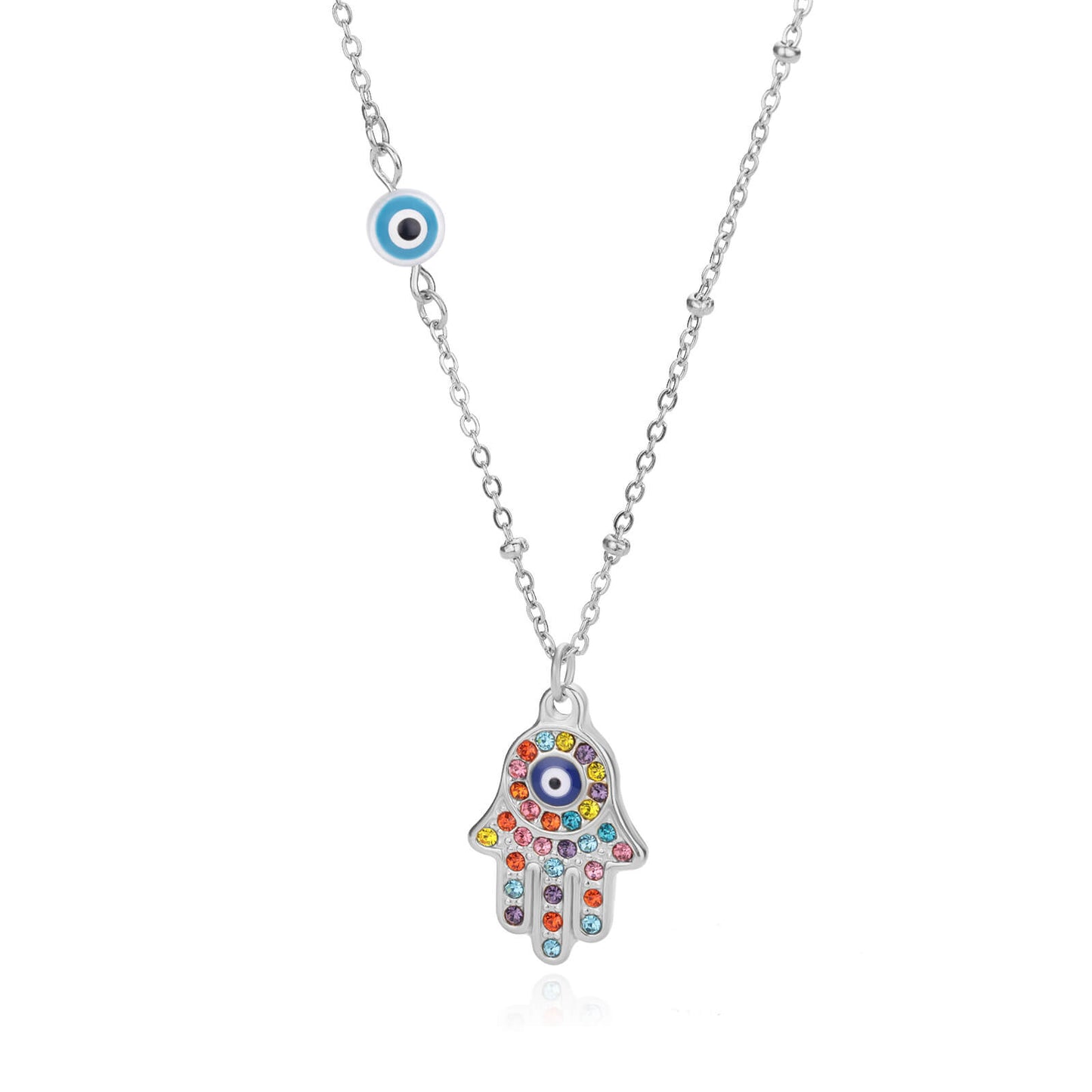 Zircon Evil Eye Pendant Necklace For Women