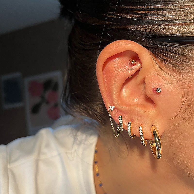 Square Circle Hoop Earrings For Women