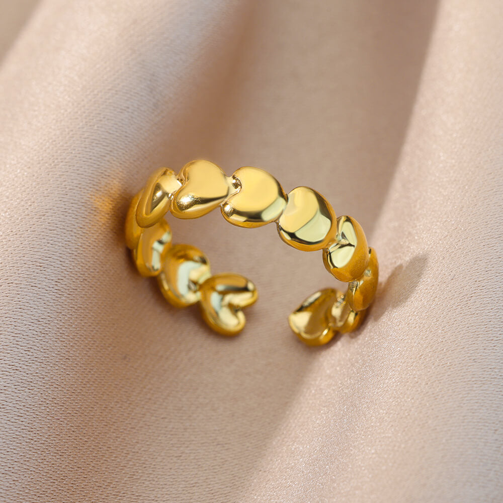 Women Bee Butterfly, Moon Heart Ring