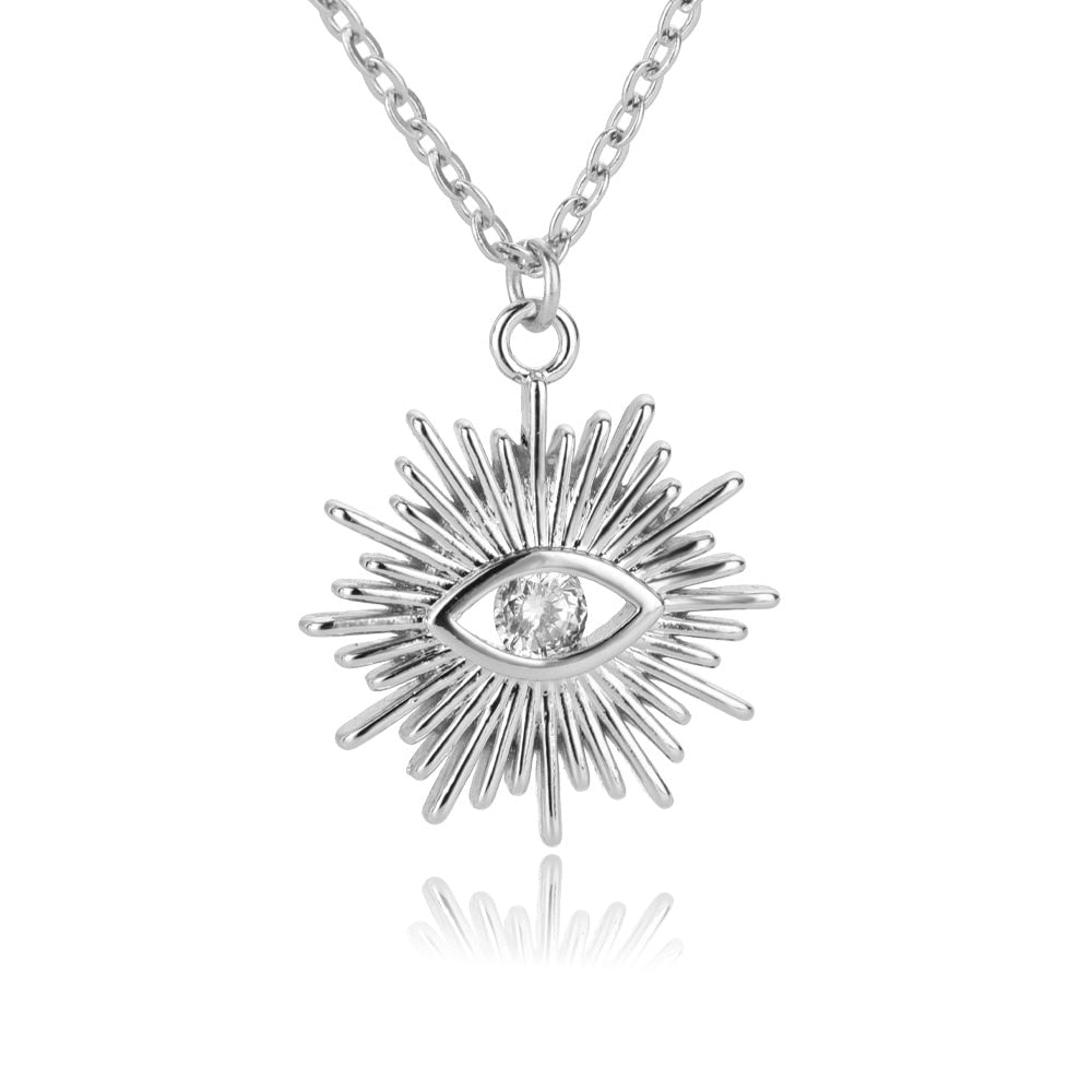 Zircon Evil Eye Pendant Necklace For Women