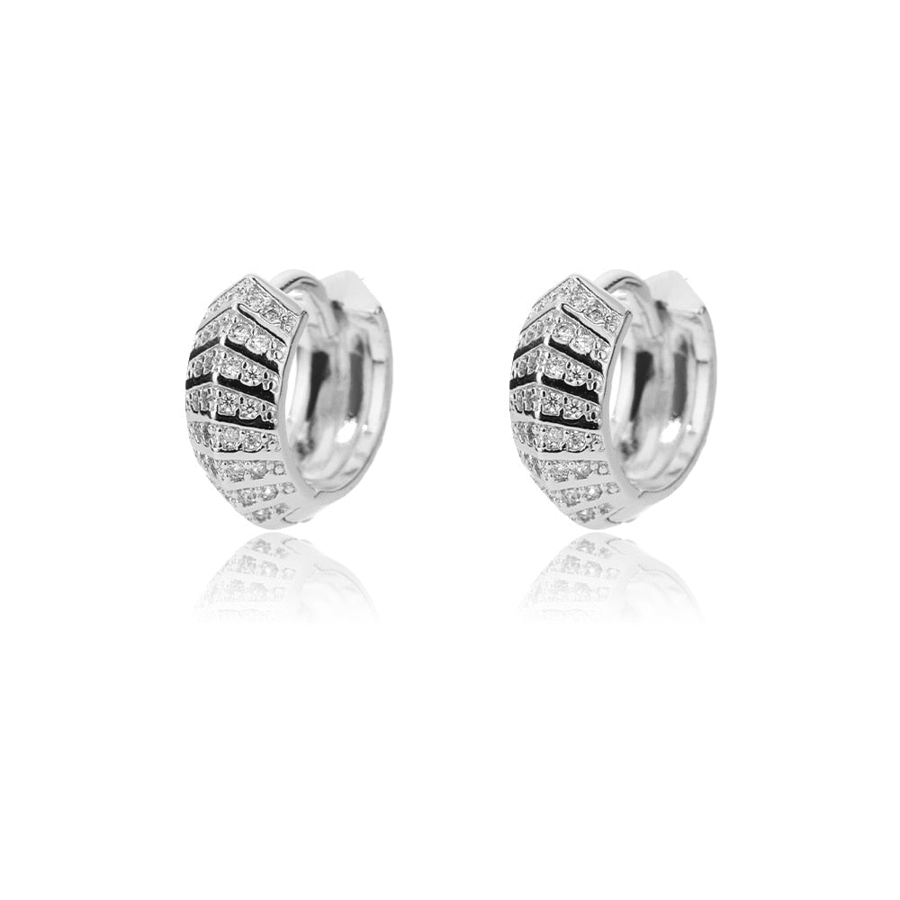 Zircon Round Stud Earrings For Women