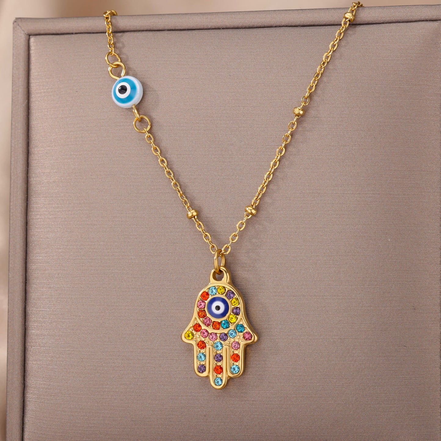 Zircon Evil Eye Pendant Necklace For Women