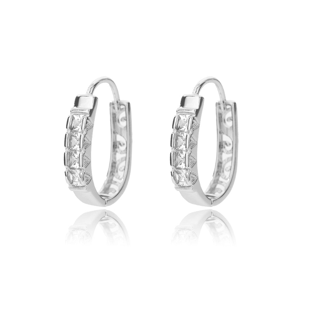 Square Circle Hoop Earrings For Women