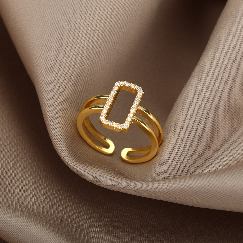 Women Bee Butterfly, Moon Heart Ring