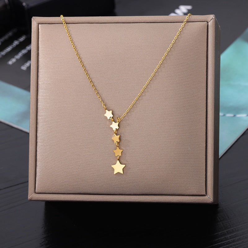 Geometry Star Moon Butterfly Pendant For Women