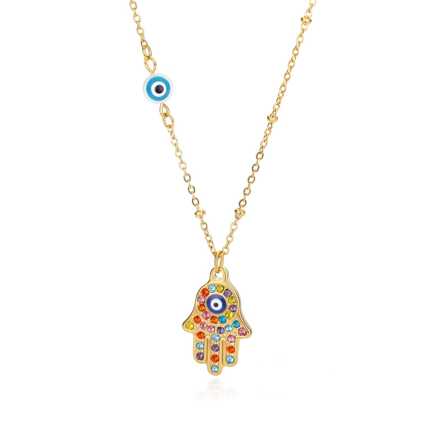 Zircon Evil Eye Pendant Necklace For Women