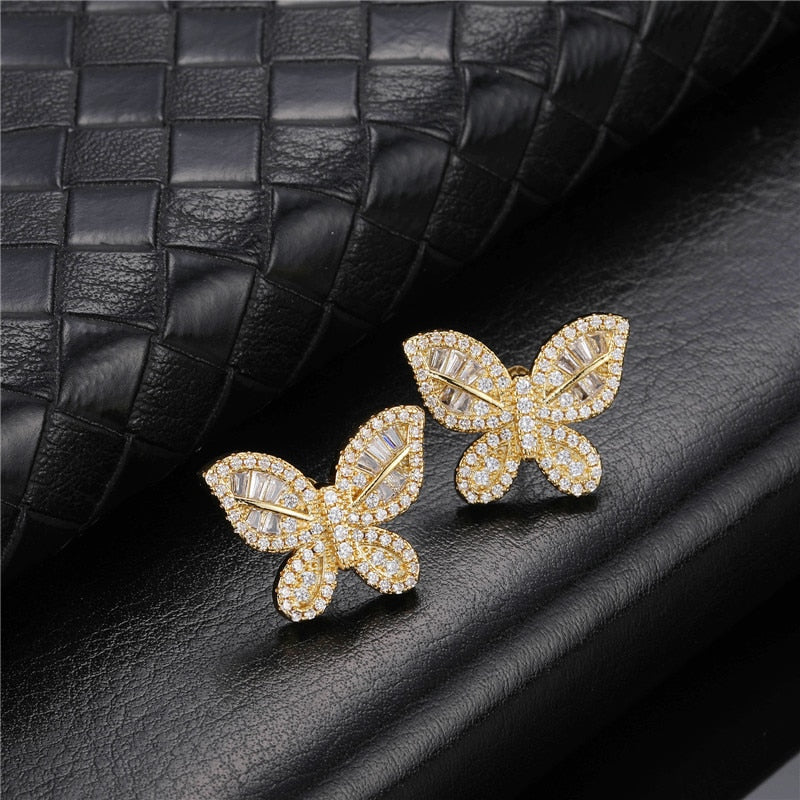 Heart Shape Cubic Copper Earrings