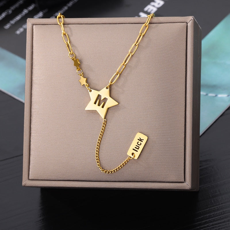 Geometry Star Moon Butterfly Pendant For Women