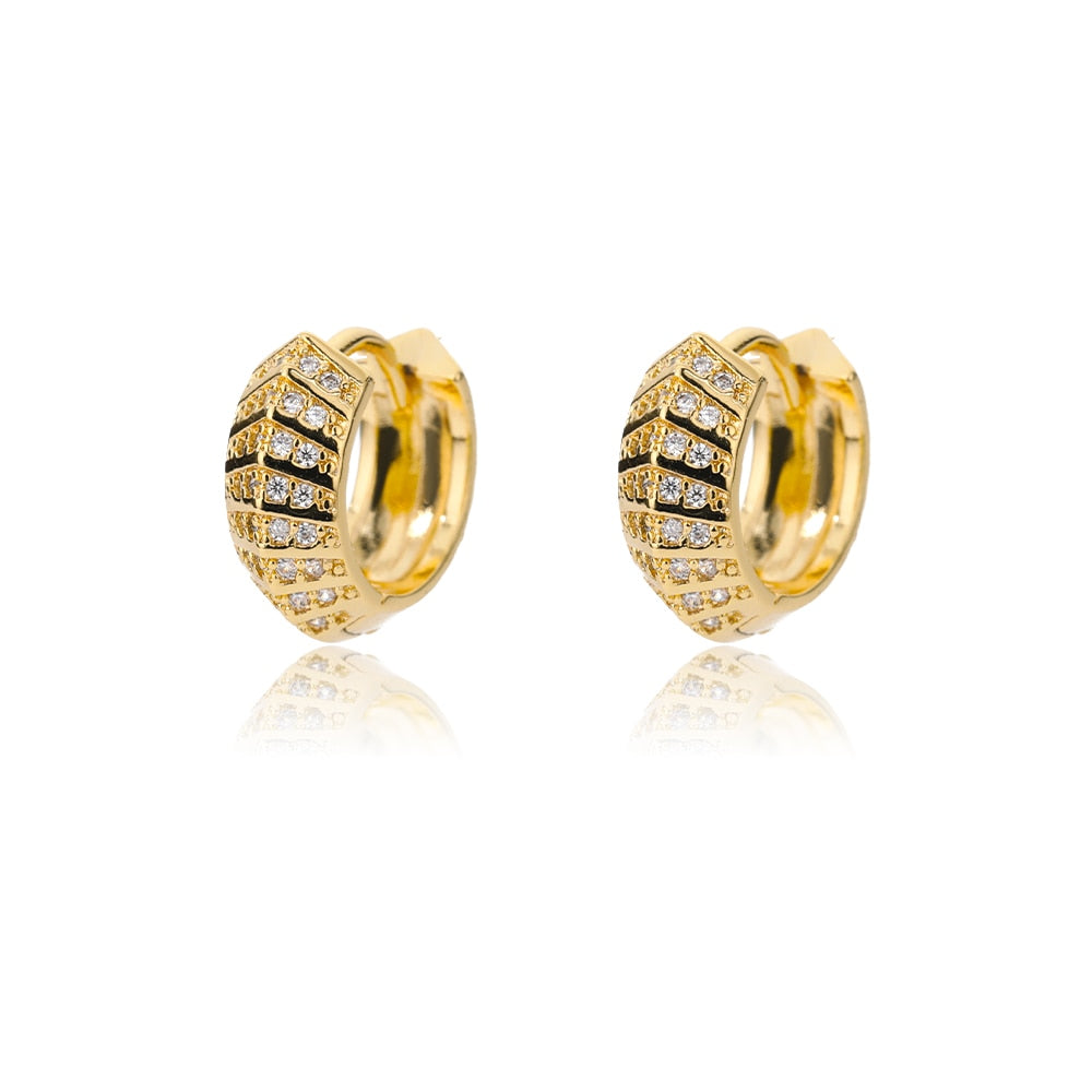 Zircon Round Stud Earrings For Women
