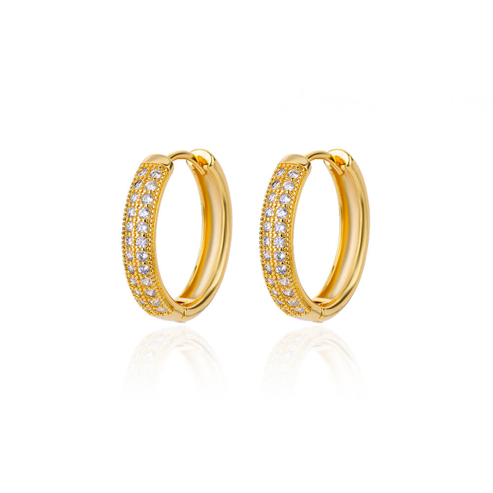 Zircon Round Stud Earrings For Women