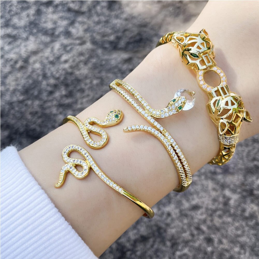 Zircon Leopard Head Bracelets For Women & Men