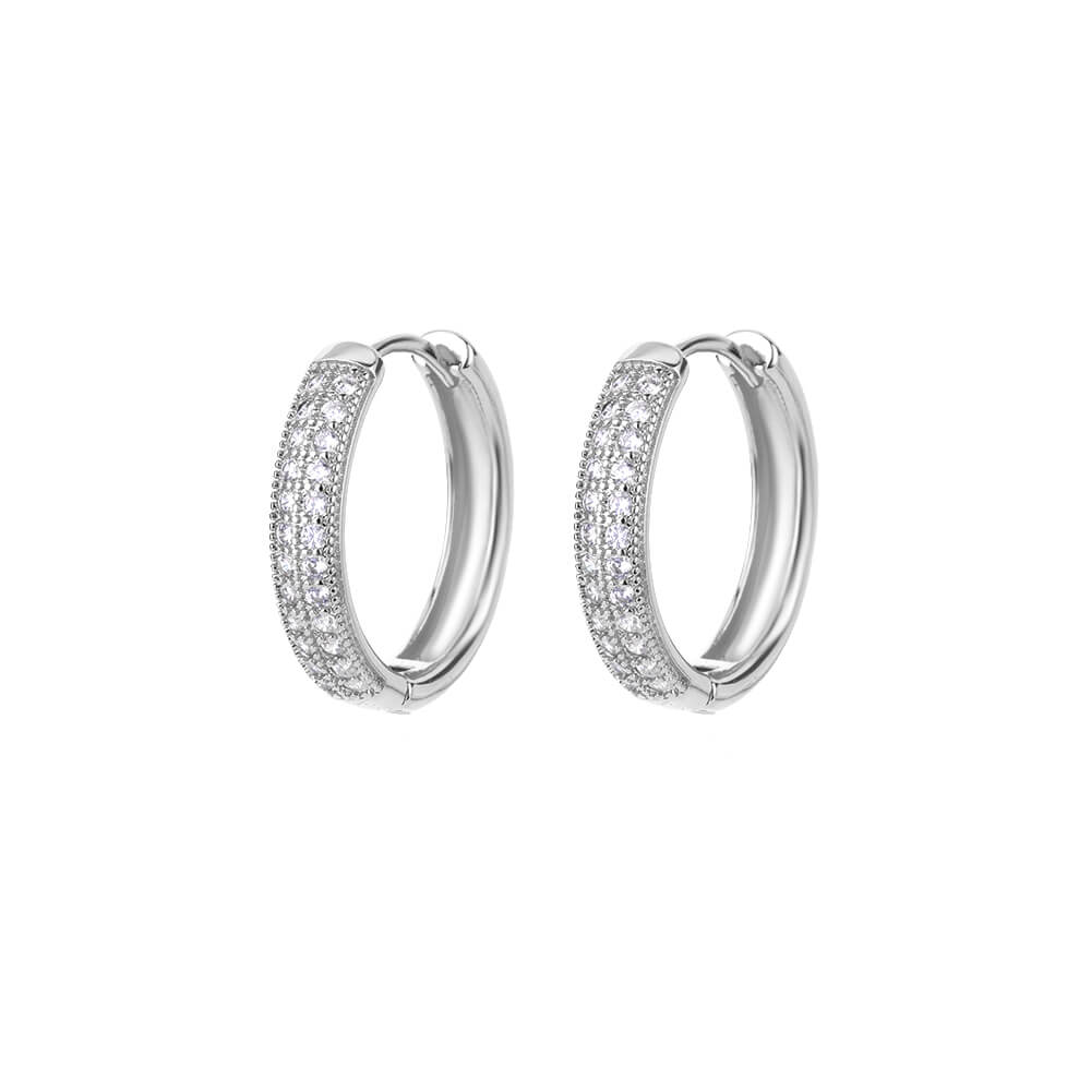 Zircon Round Stud Earrings For Women