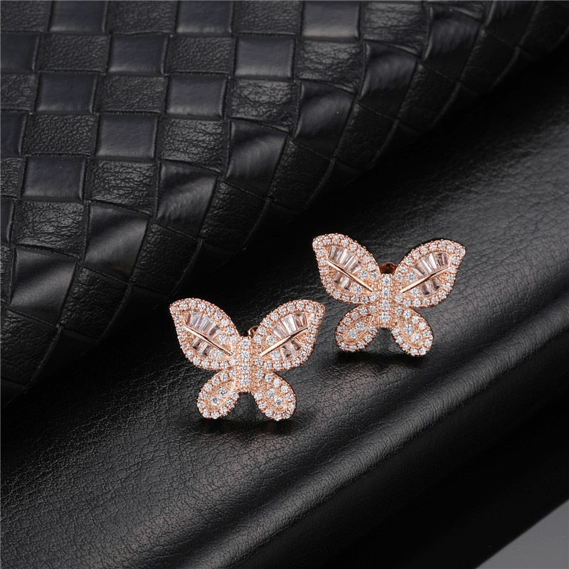 Heart Shape Cubic Copper Earrings