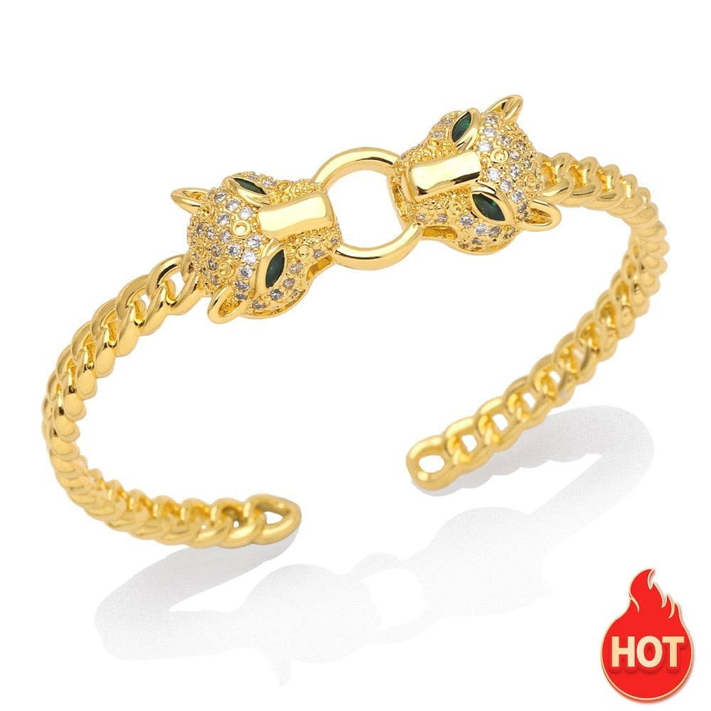 Zircon Leopard Head Bracelets For Women & Men
