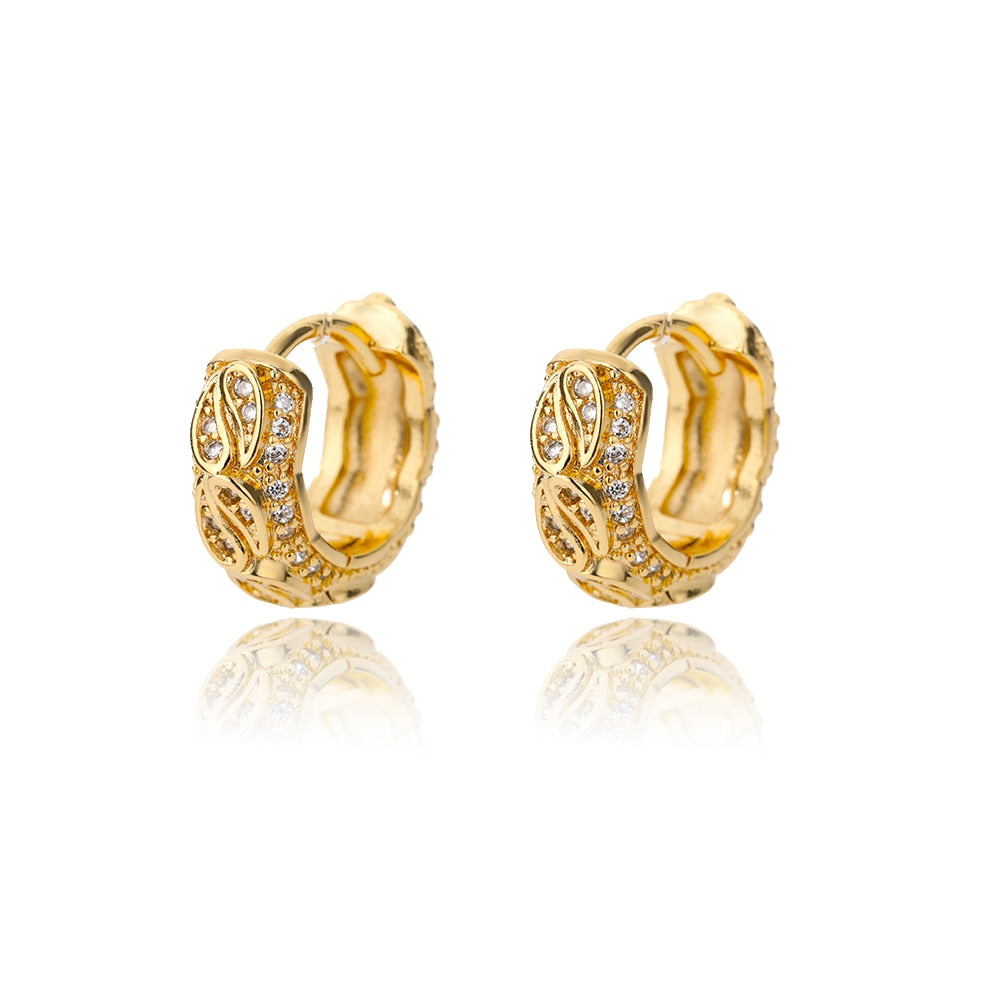 Zircon Round Stud Earrings For Women