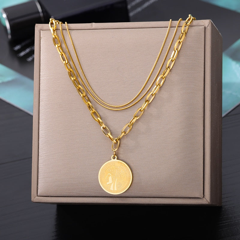 Geometry Star Moon Butterfly Pendant For Women