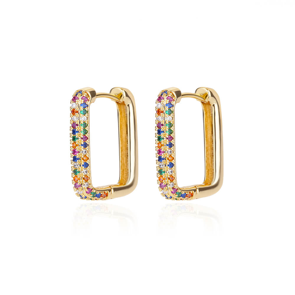 Square Circle Hoop Earrings For Women