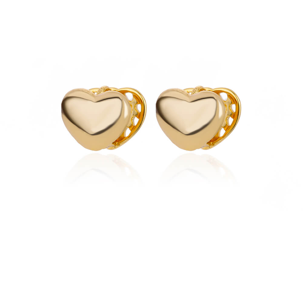 Vintage Gold Heart Earrings For Women