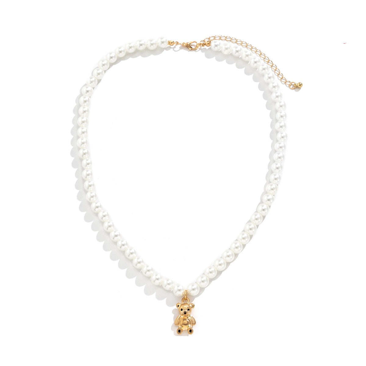 Pearl Choker Punk Bear Layered Necklace