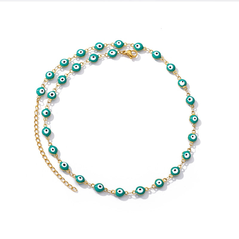Zircon Evil Eye Pendant Necklace For Women