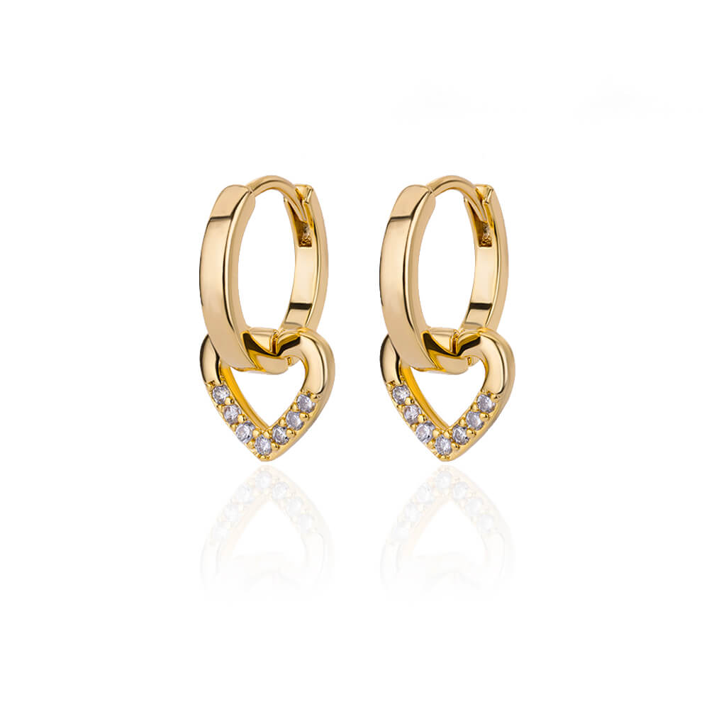 Vintage Gold Heart Earrings For Women