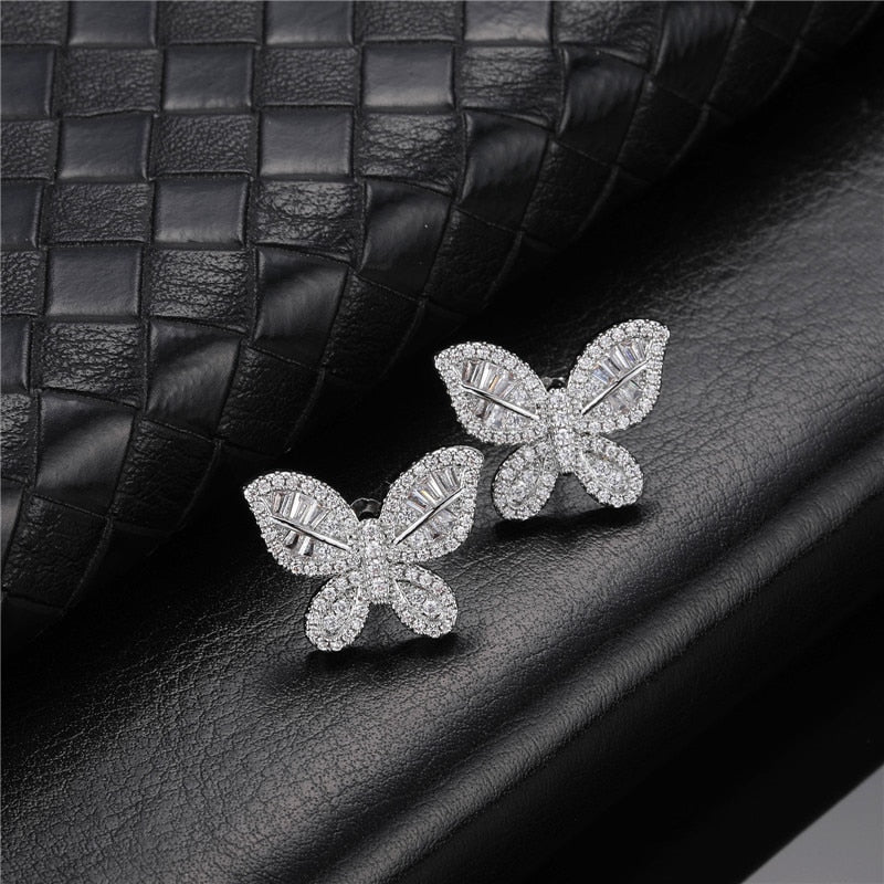 Heart Shape Cubic Copper Earrings