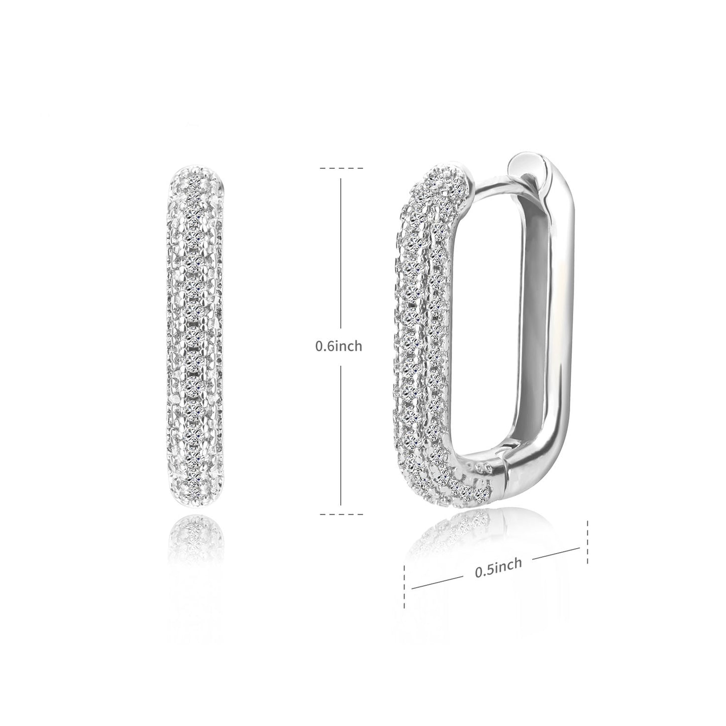 Square Circle Hoop Earrings For Women