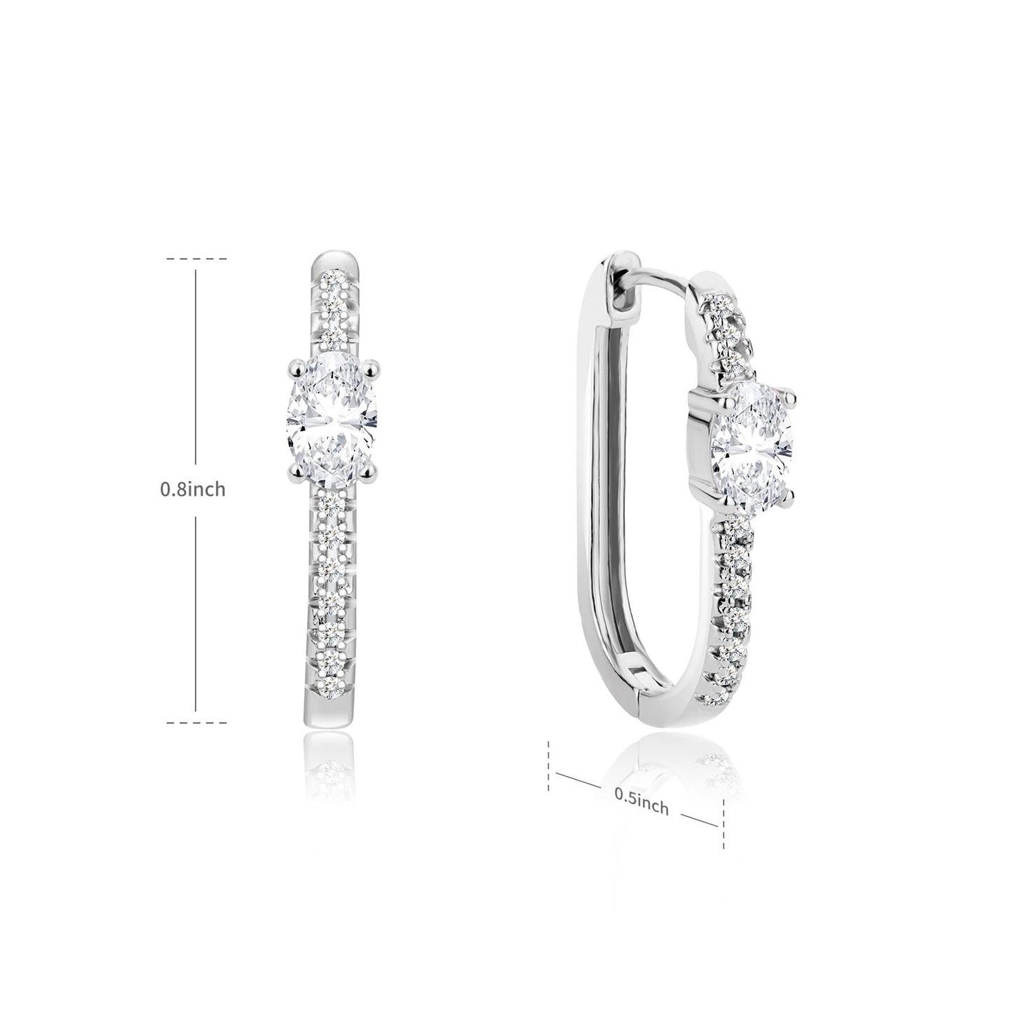 Square Circle Hoop Earrings For Women