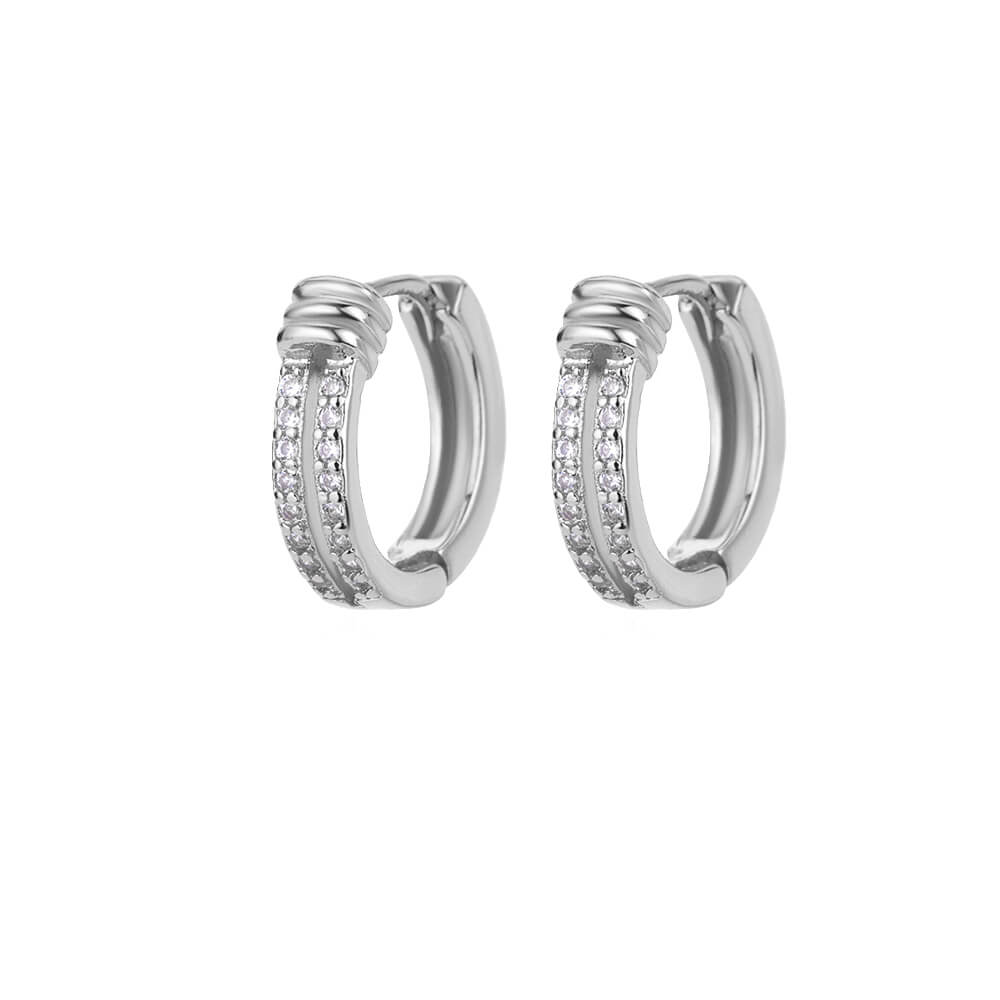 Zircon Round Stud Earrings For Women