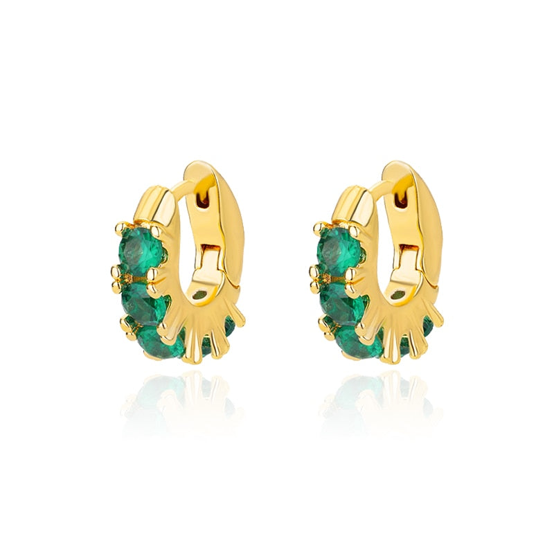 Zircon Round Stud Earrings For Women