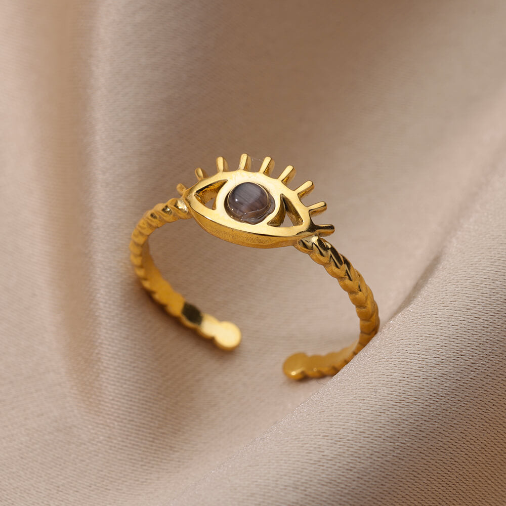 Women Bee Butterfly, Moon Heart Ring