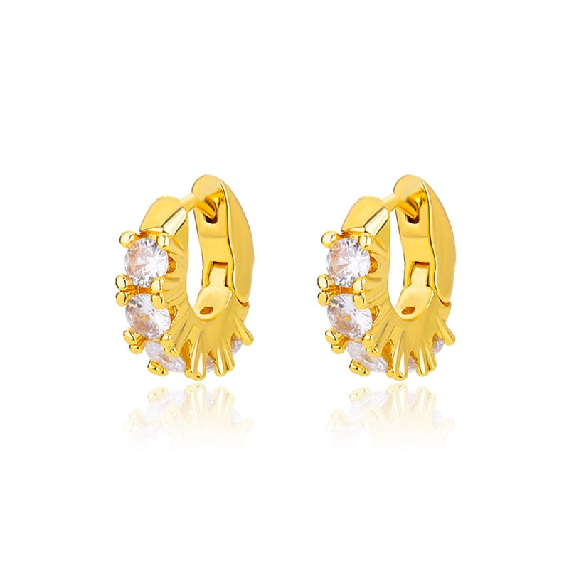 Zircon Round Stud Earrings For Women