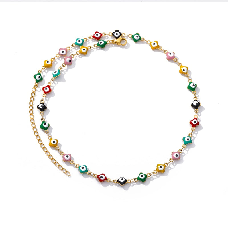 Zircon Evil Eye Pendant Necklace For Women