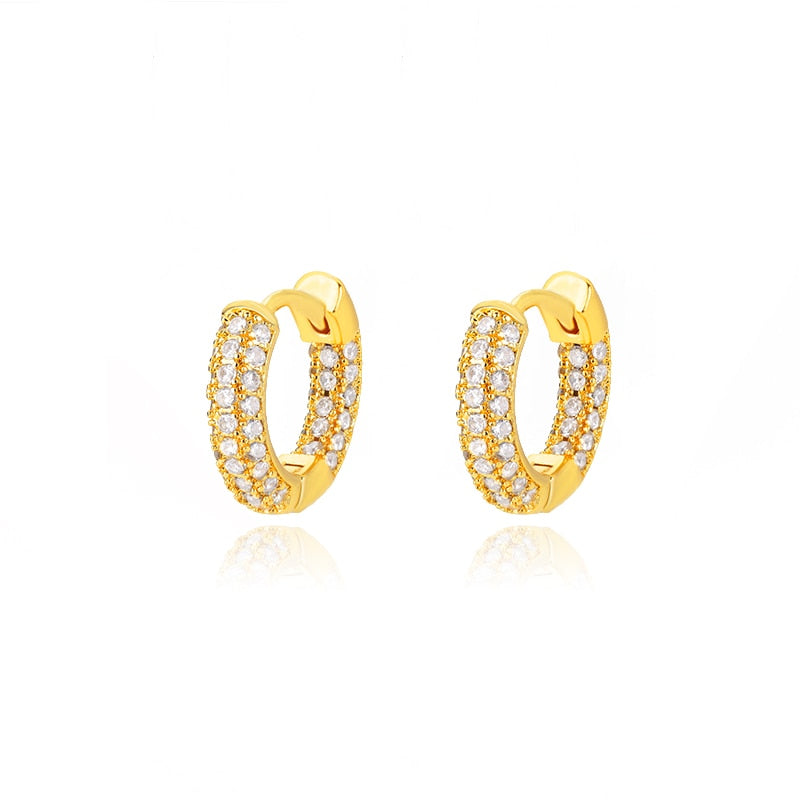 Zircon Round Stud Earrings For Women