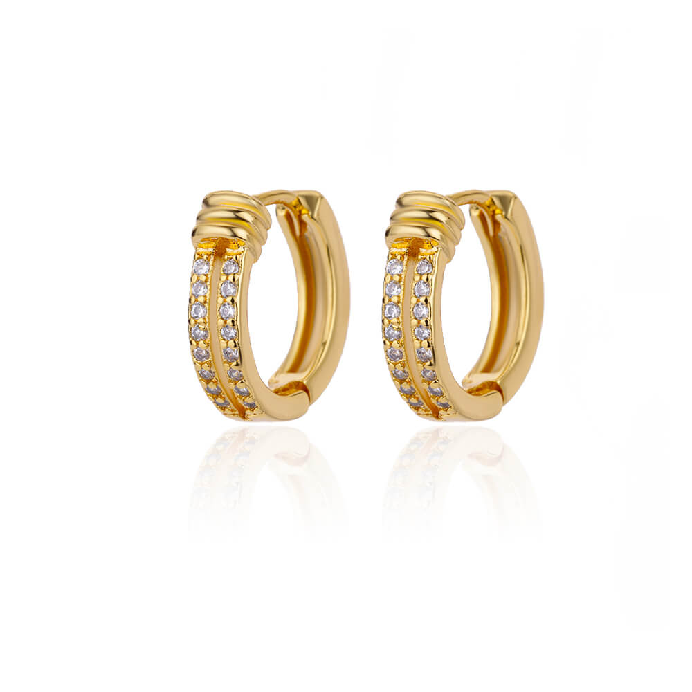 Zircon Round Stud Earrings For Women