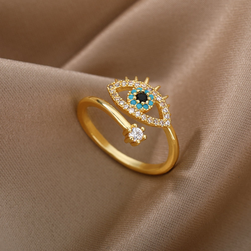 Women Bee Butterfly, Moon Heart Ring