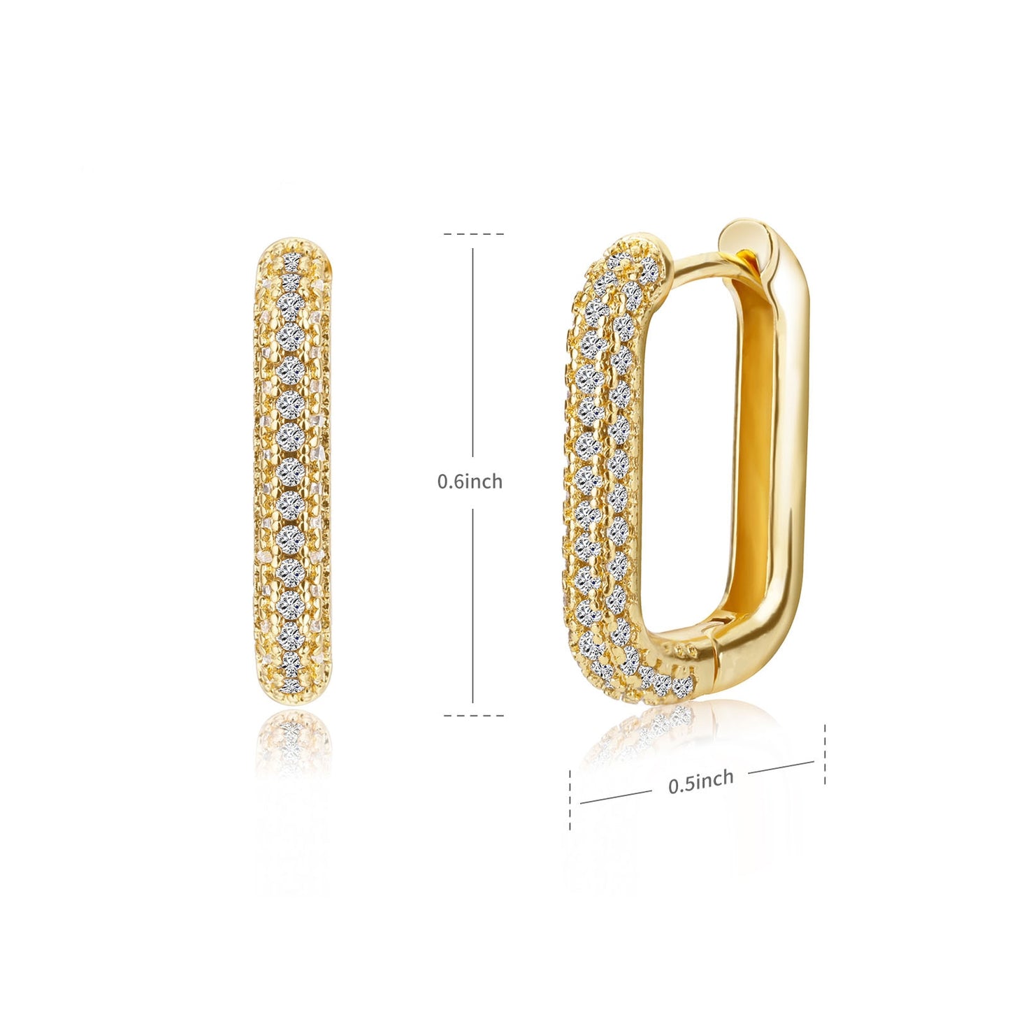 Square Circle Hoop Earrings For Women