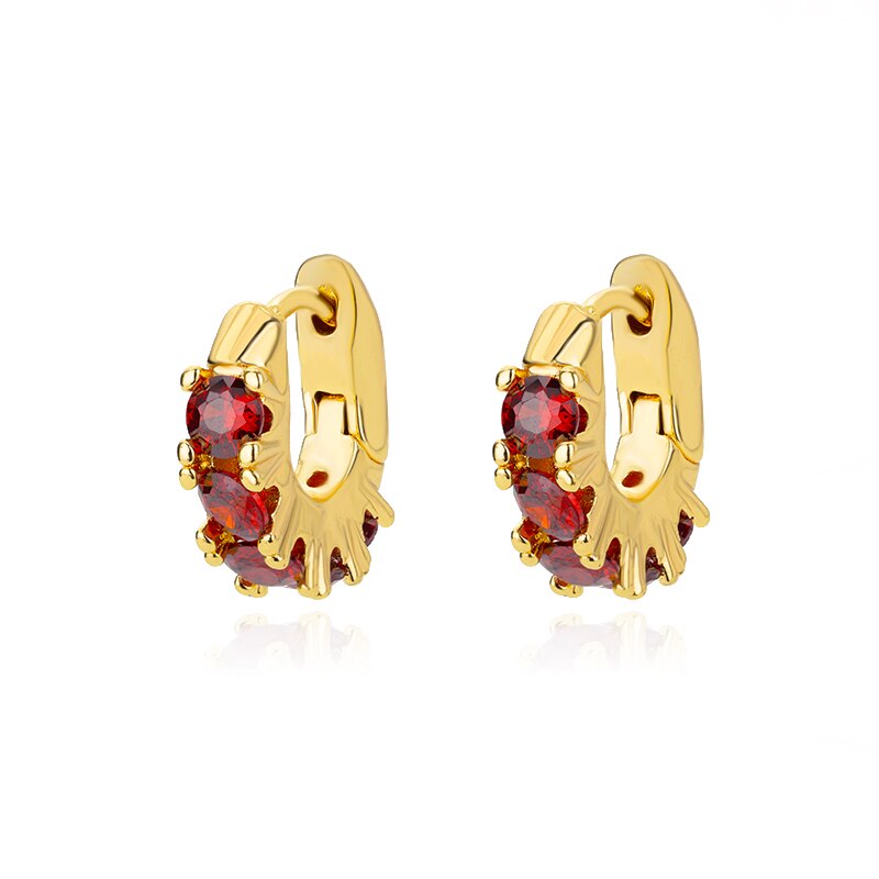 Zircon Round Stud Earrings For Women