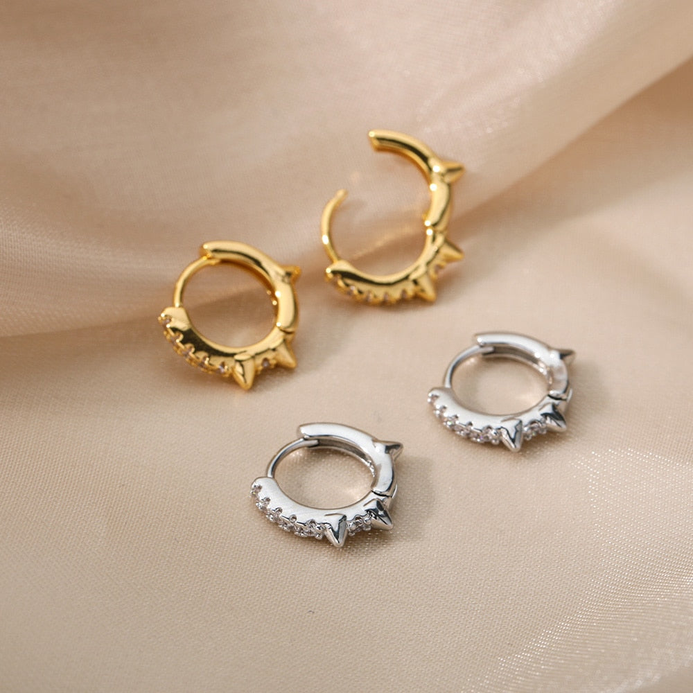 Aesthetic Stainless Steel Hoop Earrings